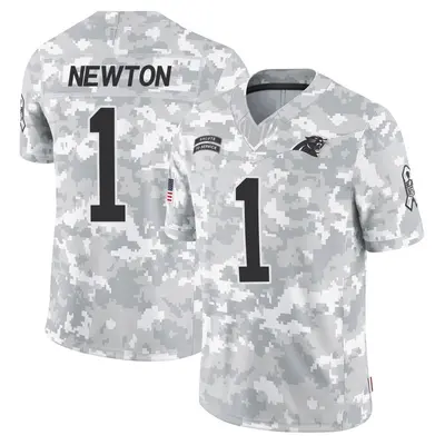 Men's Cam Newton Carolina Panthers 2024 Salute to Service Jersey - Arctic Camo Limited