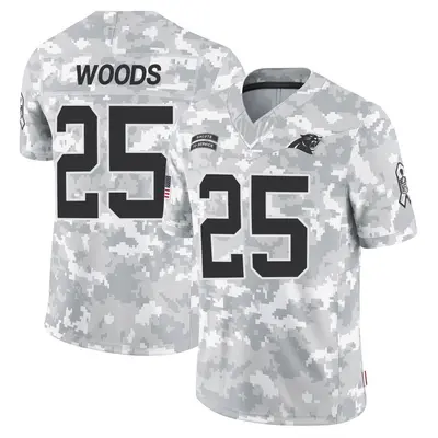 Men's Xavier Woods Carolina Panthers 2024 Salute to Service Jersey - Arctic Camo Limited