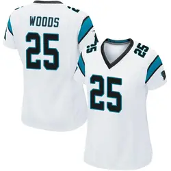 Women's Xavier Woods Carolina Panthers Jersey - White Game