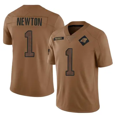 Youth Cam Newton Carolina Panthers 2023 Salute To Service Jersey - Brown Limited