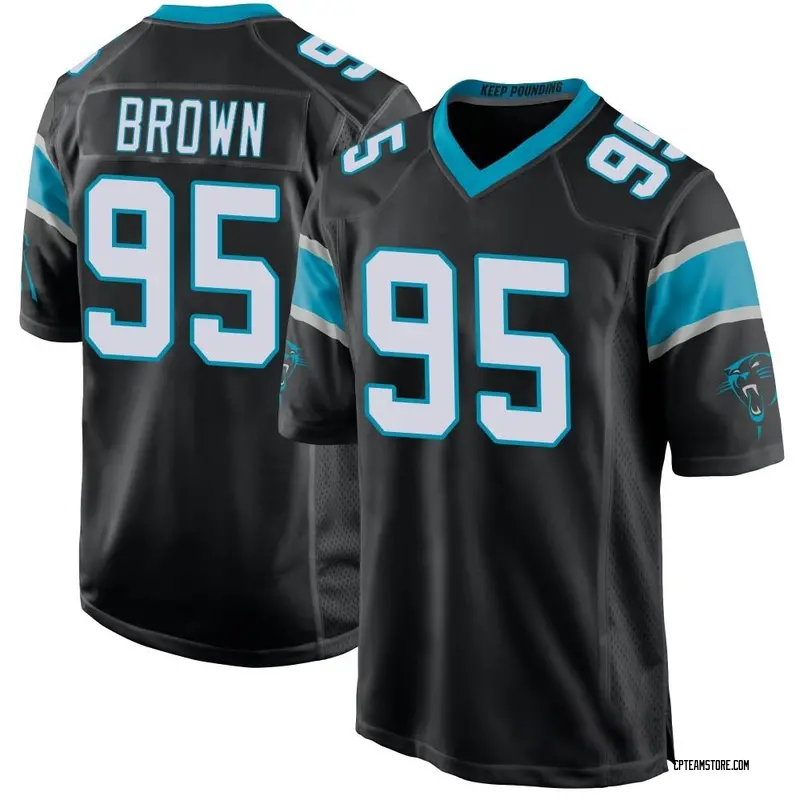 NFL_Jerseys 13B Jersey Carolina''Panthers''Men 1 Cam Newton 22 Christian  McCaffrey 95 Derrick Brown 59 Kuechly''NFL'' Custom Black Legend Jersey 