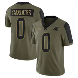 Youth Ja'Tavion Sanders Carolina Panthers 2021 Salute To Service Jersey - Olive Limited