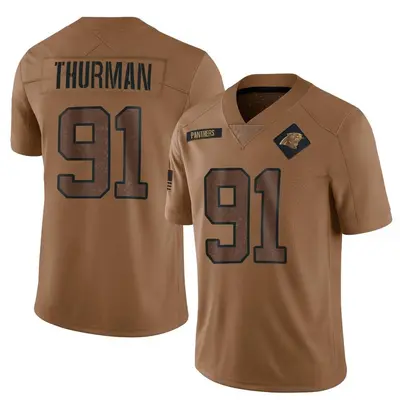 Youth Nick Thurman Carolina Panthers 2023 Salute To Service Jersey - Brown Limited