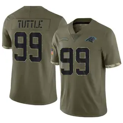 Youth Shy Tuttle Carolina Panthers 2022 Salute To Service Jersey - Olive Limited