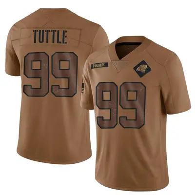 Youth Shy Tuttle Carolina Panthers 2023 Salute To Service Jersey - Brown Limited