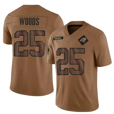 Youth Xavier Woods Carolina Panthers 2023 Salute To Service Jersey - Brown Limited